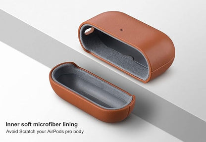 Leather Case Compatible with AirPods Pro 2nd Generation, Lopie Handmade Leather Case Cover, Protective Case Fully-Wrapped with Top Grain Leather (Not for AirPods Pro 1st Gen) - Black