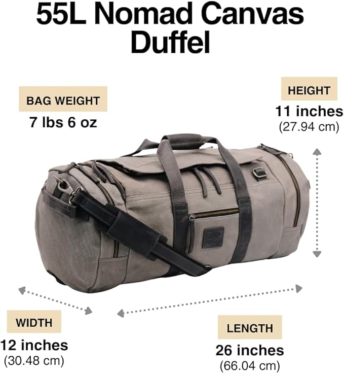 55L Nomad Canvas Duffel (Gray)
