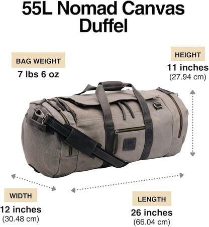 55L Nomad Canvas Duffel (Gray)