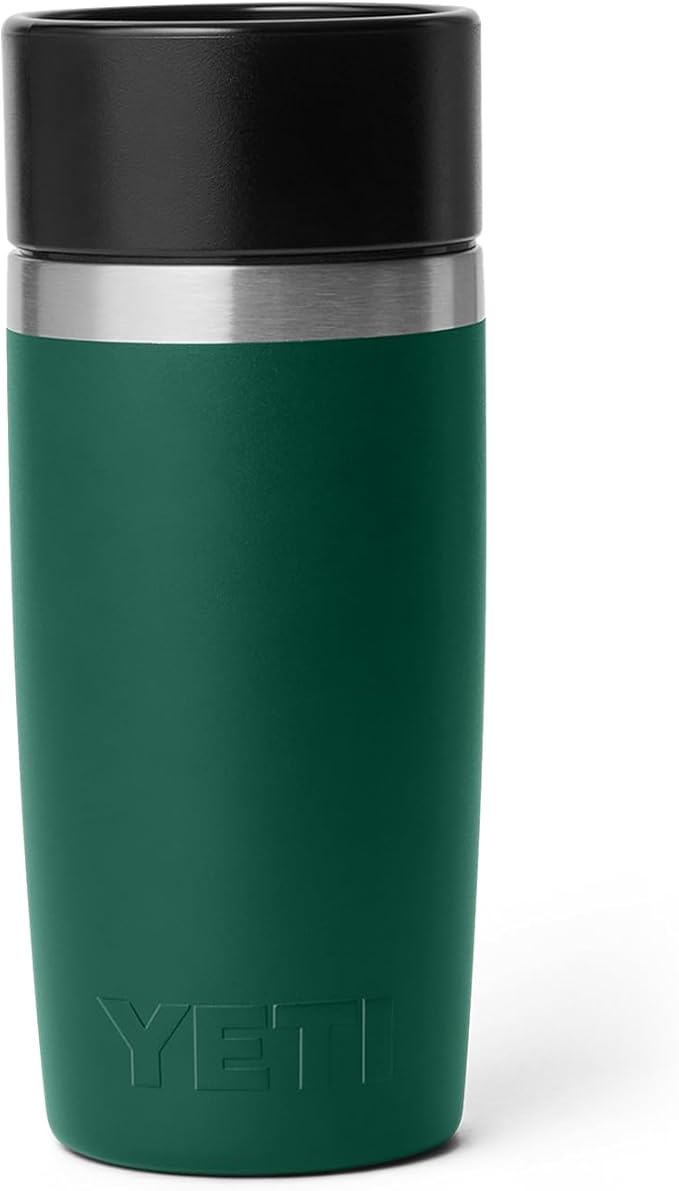 YETI Rambler 12 oz Travel Bottle, Stainless Steel, Vacuum Insulated with Leakproof Commuter Cap, Black Forest Green
