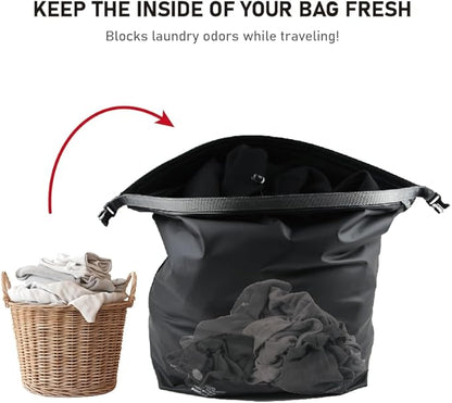 Vacuum Compression Bags for Travel, 40L Pump-Free Reusable Vacuum Bags, Waterproof Laundry Bag for Backpack and Suitcase, Space Saver Bags for Backpacking