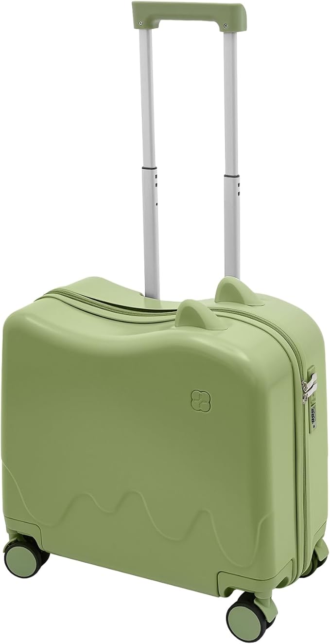 18" Kids Luggage Suitcase for Girls & Boys, Kids Carry On Luggage with Wheels Children’s Suitcase w/Lock (Green)