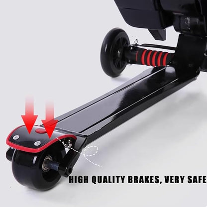 Scooter Suitcase Carry On Hardshell Ride On Suitcase Scooter for Kids Age 4-15, Multifunctional Ride On Lightweight Kids Luggage with Wheels(Size:Purple)