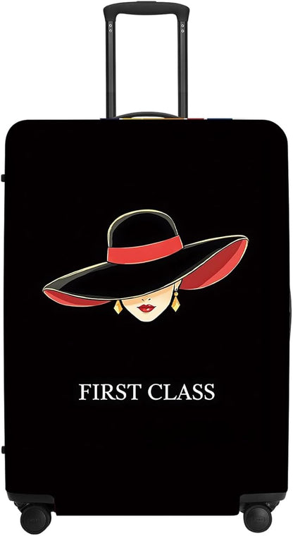 Fashion Women Silhouette Luggage Cover, Black & Red First Class Design Waterproof Suitcase Protector, Stylish Anti-Scratch Travel Case