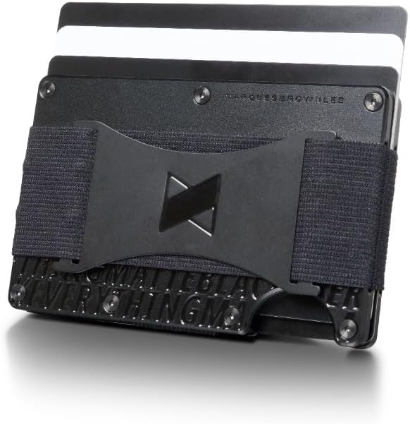 Ridge Wallet for Men - Slim Minimalist Compact Wallet and Card Holder, RFID Protected Front Pocket Wallets for Men with Integrated Cash Strap (Matte Black Everything)