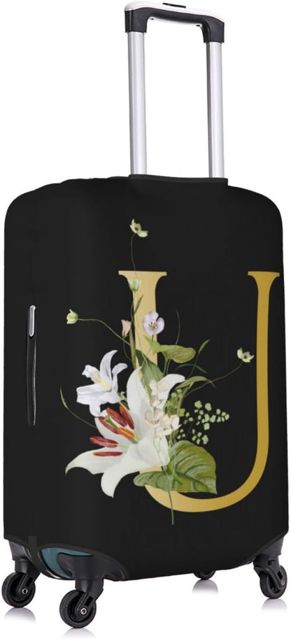 Decorative U Suitcase Protectors Elastic Washable Luggage Covers With Concealed Zippers For 18-32 Inch Luggage (Size M: Fits 22-24 Inch)