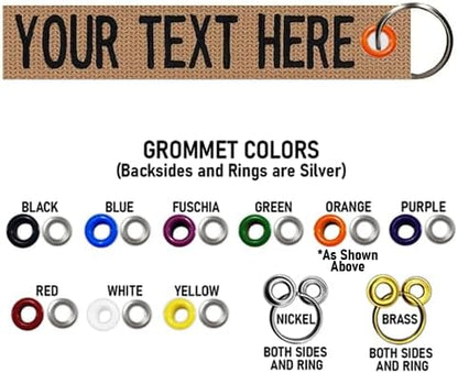 Custom Double Sided Grommeted Crate/Luggage Tags, Over 50 Fabrics, Made of Name Tape Material