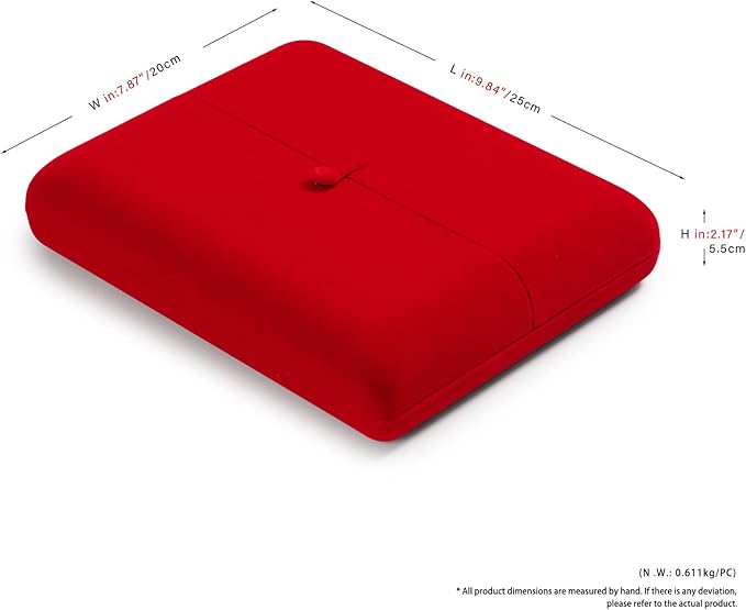 Oirlv Premium Velvet Big Necklace Gift Box Jewelry Box for Women Long Necklace Storage Case