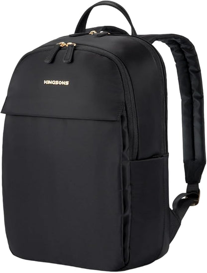 Kingsons Slim Travel Backpack With Luggage Strap,Black Business Backpack, Waterproof Nylon Commuter Bag for Work & Travel,Hiking, Red，Khaki (KS25002-Black-US-1)