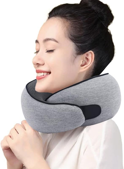 Neck Travel Pillow,360° Memory Foam Neck Pillow,Portable and Storable Pillows, Comfortable Breathable Ergonomic Design for Travel, Car Rides, Home and Offices Use (Grey)