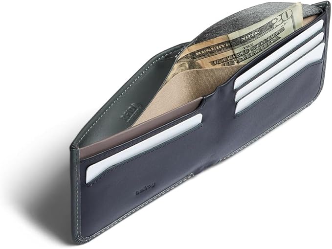 Bellroy Hide & Seek Wallet (Slim Leather Bifold Design, RFID Protected, Holds 5-12 Cards, Coin Pouch, Flat Note Section, Hidden Pocket)