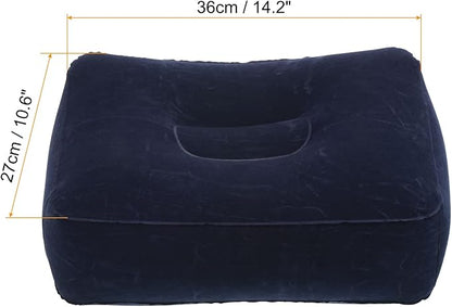 PATIKIL Travel Foot Rest Pillow, 2 Pack Inflatable Foot Rest Cushion Car Seat Footrest Leg Rest Pillow for Airplane Travel Office Home, Dark Blue
