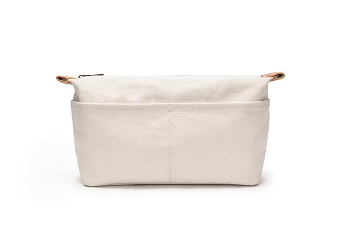 Insert Storage Bag Purse Organizer and Cosmetic Travel Bags for Women Makeup Bag with Compartments Three Sizes Cotton Canvas built-in compartments functiona and fashionable