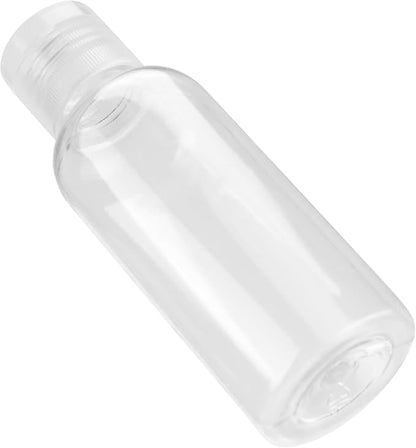 MOUYAT 100 Pack 2oz Clear Plastic Empty Squeeze Bottles with Flip Cap, Travel Size Bottles Mini Refillable Sample Containers for Lotion, Cream and Toiletries