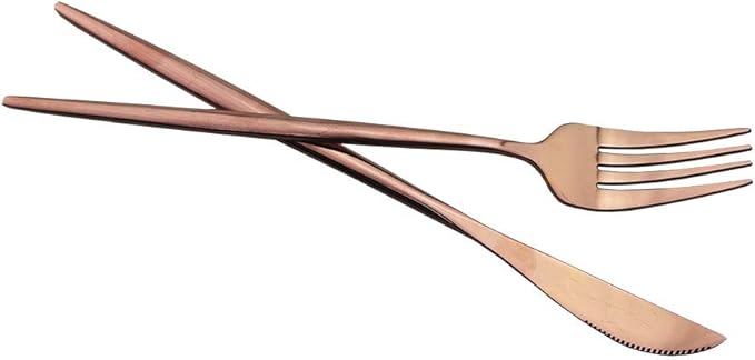 Rose Gold Silverware Set, JASHII 30-Piece Stainless Steel Flatware Cutlery Set for 6, Elegant Hourglass Polished Mirror Finish, Ideal for Home Hotel Wedding Festival Party, Dishwasher Safe