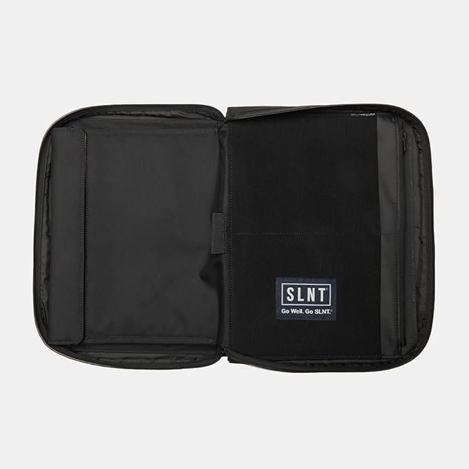 SLNT Essentials Tech Organizer with Faraday Tablet Sleeve & RFID-blocking Pocket - Signal-shielding Storage Case for Tablet & Accessories, Passport, Credit Cards - Lockable D-ring, Water-resistant