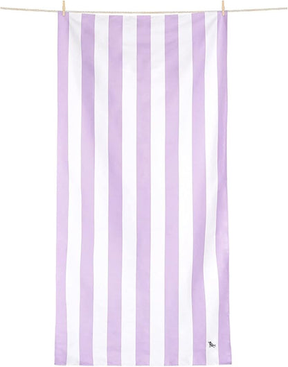 Dock & Bay Beach Towel - Quick Dry, Sand Free - Compact, Lightweight - 100% Recycled - Includes Bag - Cabana Light - Lombok Lilac - Large (160x90cm, 63x35)