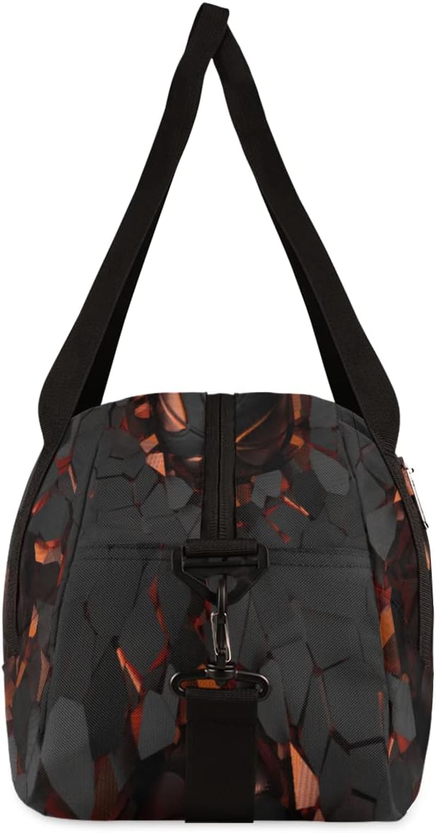 Custom Your Name Sports Ball Basketball Crash Personalized Text Gym Duffle Bag for Kids,Sports Bag for Teens Boys & Girls Small Waterproof Overnight Weekender Carry Practice Travel Bag