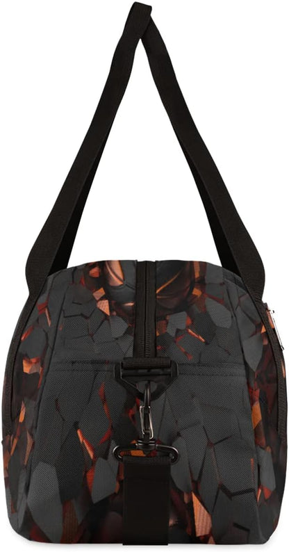 Custom Your Name Sports Ball Basketball Crash Personalized Text Gym Duffle Bag for Kids,Sports Bag for Teens Boys & Girls Small Waterproof Overnight Weekender Carry Practice Travel Bag