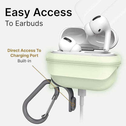 Catalyst Waterproof Case for AirPods Pro 2nd Generation and AirPods Pro 1st Generation - Wireless and USB-C Charging Compatible, One Piece Design, High Drop Protection Case with Carabiner