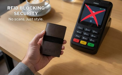 Mens Wallet, Premium Leather Slim Wallet, RFID Blocking Pop-Up Card Holder, Extra Credit Card Slots, Cash Slot, Magnetic Closure, Christmas Gift Ready Gift Box Included