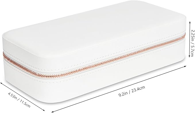 Travel Jewelry Boxes Organizer, Zippered Portable Small Travel Jewellery Boxes for Women, Earring Organizer for Rings Earrings Necklaces White