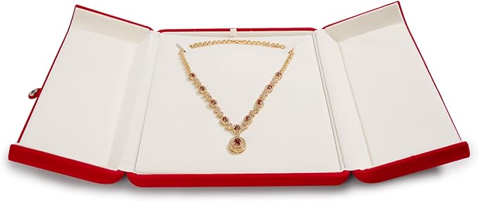 Oirlv Premium Velvet Big Necklace Gift Box Jewelry Box for Women Long Necklace Storage Case