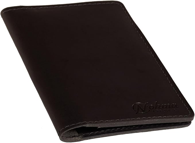 Passport Cover – Handmade Vintage Leather Travel Wallet Fits Standard Passports & 3.5" x 5.5" Pocket Notebooks – Slim Passport Holder with 2 Card Slots & Interior Pocket (Black)