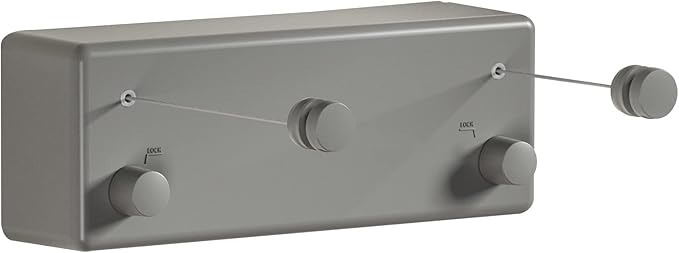 Retractable Clothesline |Indoor Outdoor Clothes Line | Heavy Duty Clothes Drying Laundry Line | Wall Mounted Drying Rack Clothing Line | Retracting Hanging | Lock to Prevent Sagging