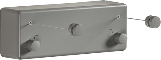 Retractable Clothesline |Indoor Outdoor Clothes Line | Heavy Duty Clothes Drying Laundry Line | Wall Mounted Drying Rack Clothing Line | Retracting Hanging | Lock to Prevent Sagging