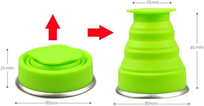 5 Pack Silicone Collapsible Cups for Traveling Foldable Camping Cups Collapsible Water Cup Portable Drinking Cups with Lids Collapsible Mug for Outdoor Hiking