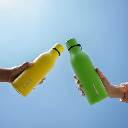 BJPKPK Insulated Water Bottles, 18 oz Stainless Steel Metal Water Bottle with Strap, BPA Free Leak Proof Jugs, Mugs, Flasks, Reusable Thermal Flasks for Sports & Travel, Green