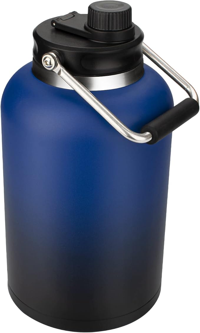 Zenbo One Gallon Jug with Straw, 128 oz Double Wall Vacuum Insulated Sports Water Bottle, Keeps Cold up to 48 Hours, Leak-Proof & Sweat-Proof Stainless Steel Water Jug for Gym, Outdoor & Camping