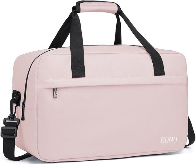 Kono Travel Duffel 20L Under Seat Carry-On Sports Tote Gym Weekender Overnight Bag - 15.75"x9.84"x7.87" Pink