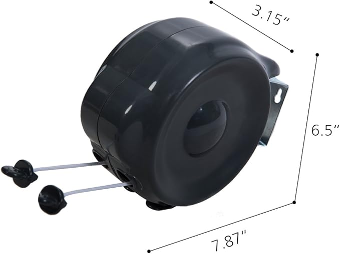 JS HANGER Retractable Clothesline Outdoor Indoor Laundry Line - 99 FT Double Lines Heavy Duty Wall Mounted Washing Line, Portable Clothes Drying Line with 24pcs Free Pegs (Black)