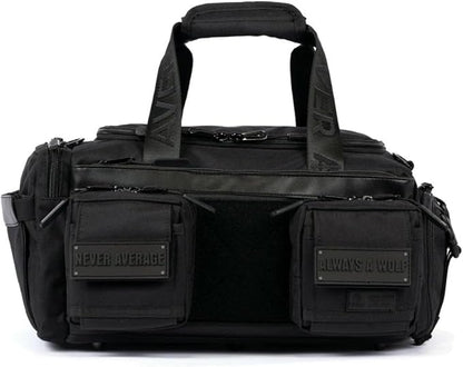 WOLFpak 20L Mini Duffle Bag for Gym & Travel | Waterproof Carry-On Weekender Bag with Shoe Compartment, Hard Bottom, and Tactical Molle System (Nightshade)