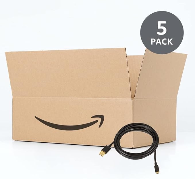 Amazon Basics 5-Pack USB-A to Micro USB Charging Cable, 480Mbps Transfer Speed with Gold-Plated Plugs, USB 2.0, 10 foot, Black