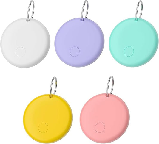JTD Air Tracker Tags 5 Pack for Find My, 2025 Upgraded with IP68 Waterproof Item Finder with Left-Behind Alert, 5 Colors for Keys, Luggage, Backpack, Wallet. iOS Only.