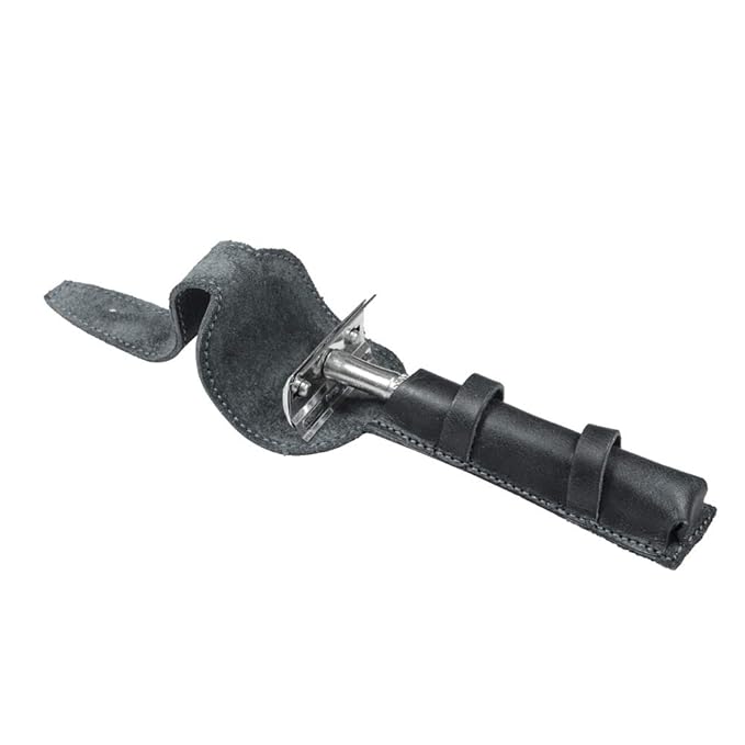 Hide & Drink, Leather Double Edge Safety Razor Protective Case, Shaving Travel Pouch, Handmade (Charcoal Black)