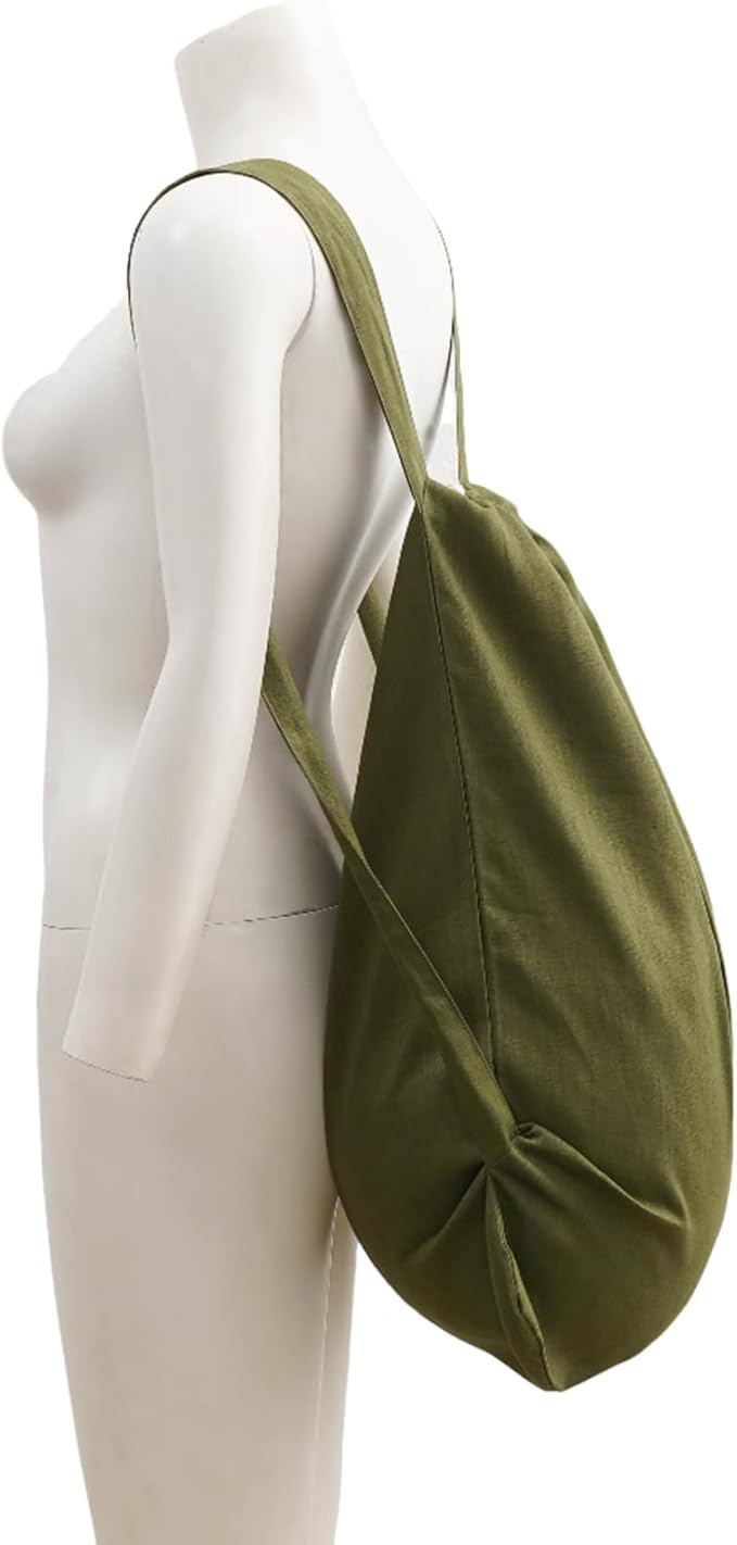 100% Pure Linen Travel Backpack Laundry Bags with Shoulder Straps 20x24in-Washable Drawstring Hanging Laundry Hamper Rxtra Large Portable Cloth Laundry Bag for Dorm College Military Gym-Green