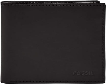 Fossil Men's Derrick Leather RFID-Blocking Bifold Passcase with Removable Card Case Wallet
