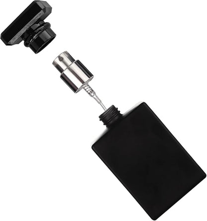 Liquid Perfume Bottles Empty Glass 30ml Portable Square Atomizer Bottle Transparent Refillable for Eau De Toilette - 8 Pack (Clear and Black)