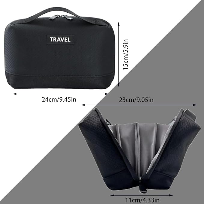 Electronic Organizer Accessory Cable Organiser Bag Water-Resistant Travel Essentials Tech Pouch for Charger, Cables, Hard Drive, Power Bank, Memory Card (Black)