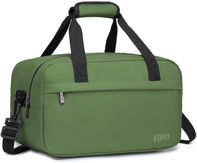 Kono Travel Duffel Bag 14L Under Seat Carry-on Bag Sports Tote Gym Bag Weekender Overnight Bags 13.78"x7.87"x7.87" Green