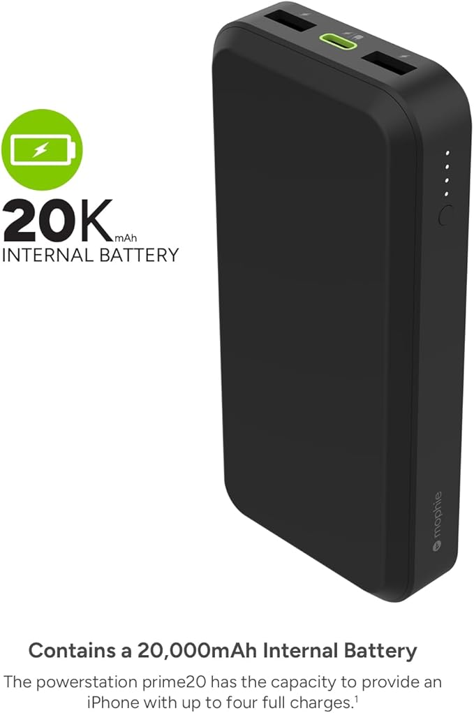 Mophie Powerstation Core 20,000mAh Power Bank | Best Value Capacity | 18W, Multi-Device