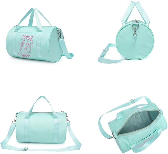 Girls Dance Tutu Bag,Kids Ballet Duffle Bag, age 2-6 (Patina Green)