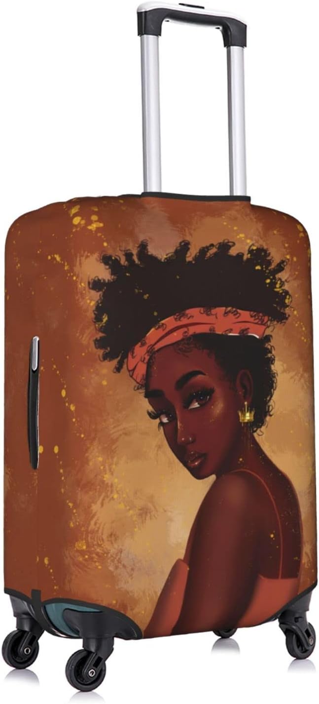 Luggage covers for suitcase luggage cover for Suitcase Washable Suitcase Protector Anti-scratch Suitcase cover Medium Black Girl