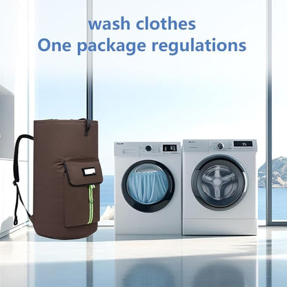 Extra-Large Heavy Duty Laundry Bag Backpack - Drawstring Closure (Grass Green)