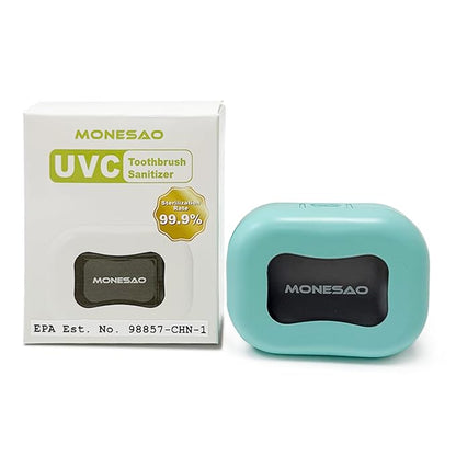 MONESAO Toothbrush Sanitizer Case, Toothbrush Covers with Holder, Rechargeable Travel Home Toothbrush And Holder, Cleaner Case for All Electric And Manual Toothbrushes (Blue)