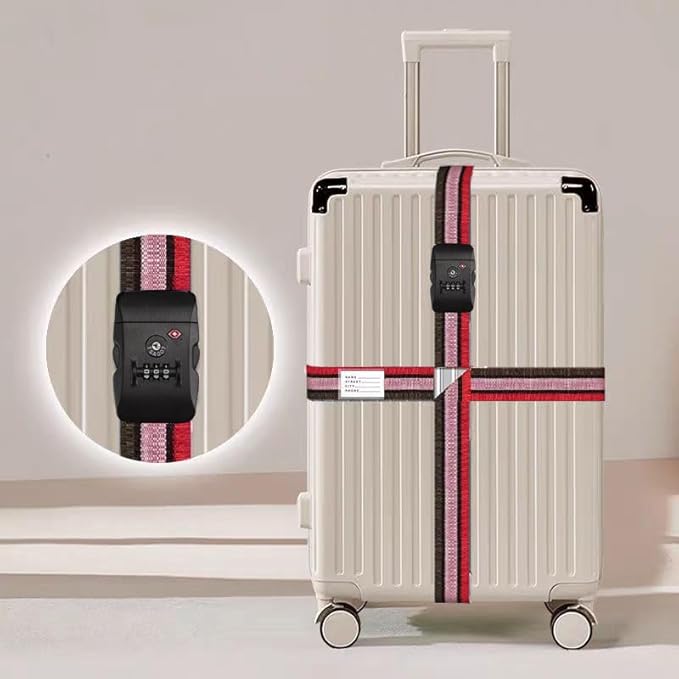 Travel Luggage Strap Adjustable Suitcase Packing Belt with TSA Combination Lock